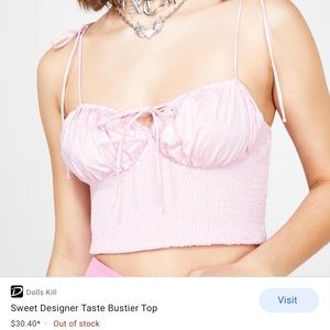 Dolls Kill pink cropped tie tank top